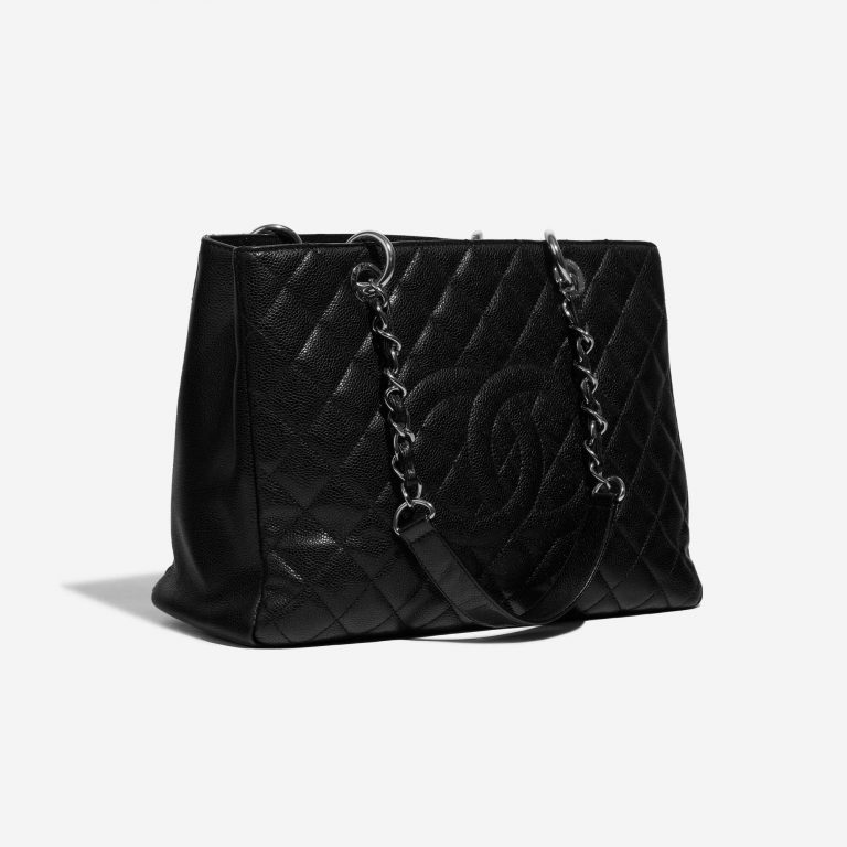 Pre-owned Chanel bag Shopping Tote GST Caviar Black Black Side Front | Sell your designer bag on Saclab.com