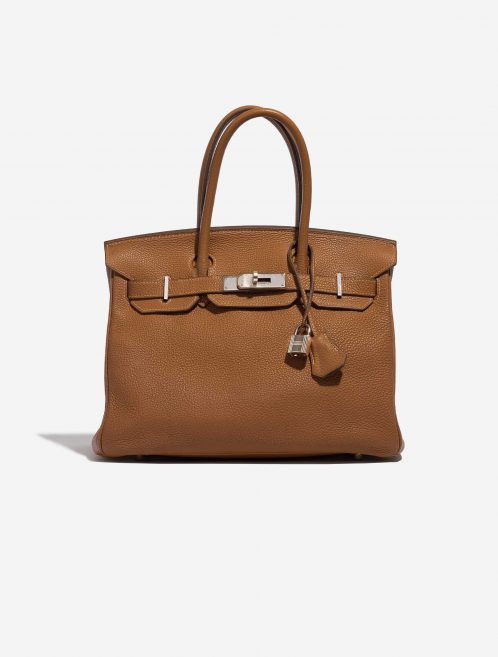 Pre-owned Hermès bag Birkin 30 Togo Gold Brown Front | Sell your designer bag on Saclab.com