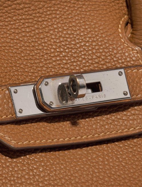 Pre-owned Hermès bag Birkin 30 Togo Gold Brown Closing System | Sell your designer bag on Saclab.com