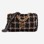 Pre-owned Chanel bag 19 WOC Tweed Black / Beige Beige, Black Front | Sell your designer bag on Saclab.com