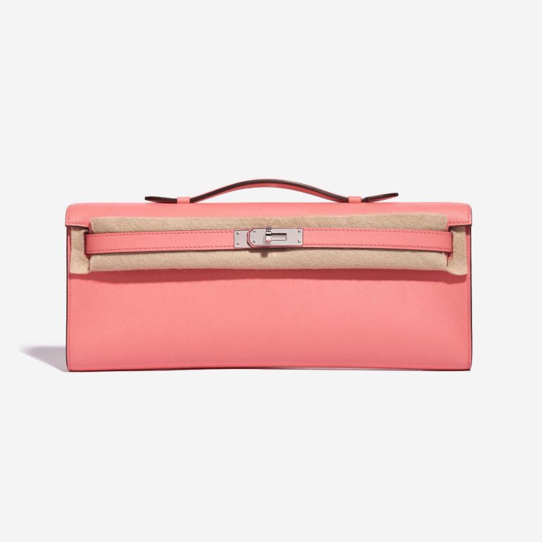 Pre-owned Hermès bag Kelly Cut Clutch Swift Rose d’Été Rose Front Velt | Sell your designer bag on Saclab.com