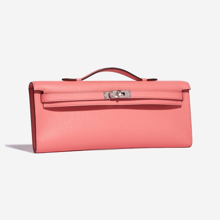 Pre-owned Hermès bag Kelly Cut Clutch Swift Rose d’Été Rose Side Front | Sell your designer bag on Saclab.com