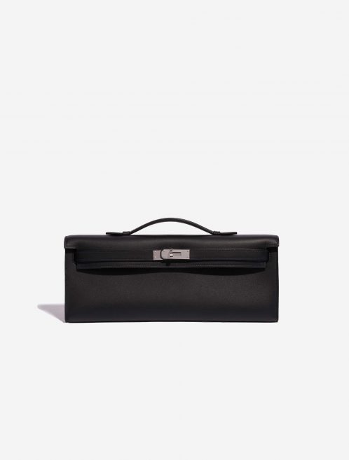 Pre-owned Hermès bag Kelly Cut Clutch Swift Black Black Front | Sell your designer bag on Saclab.com