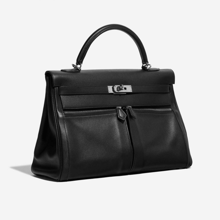 Pre-owned Hermès bag Kelly Lakis 35 Swift Black Black Side Front | Sell your designer bag on Saclab.com