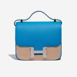Pre-owned Hermès bag Constance 24 Epsom Blue Frida Blue Front Velt | Sell your designer bag on Saclab.com