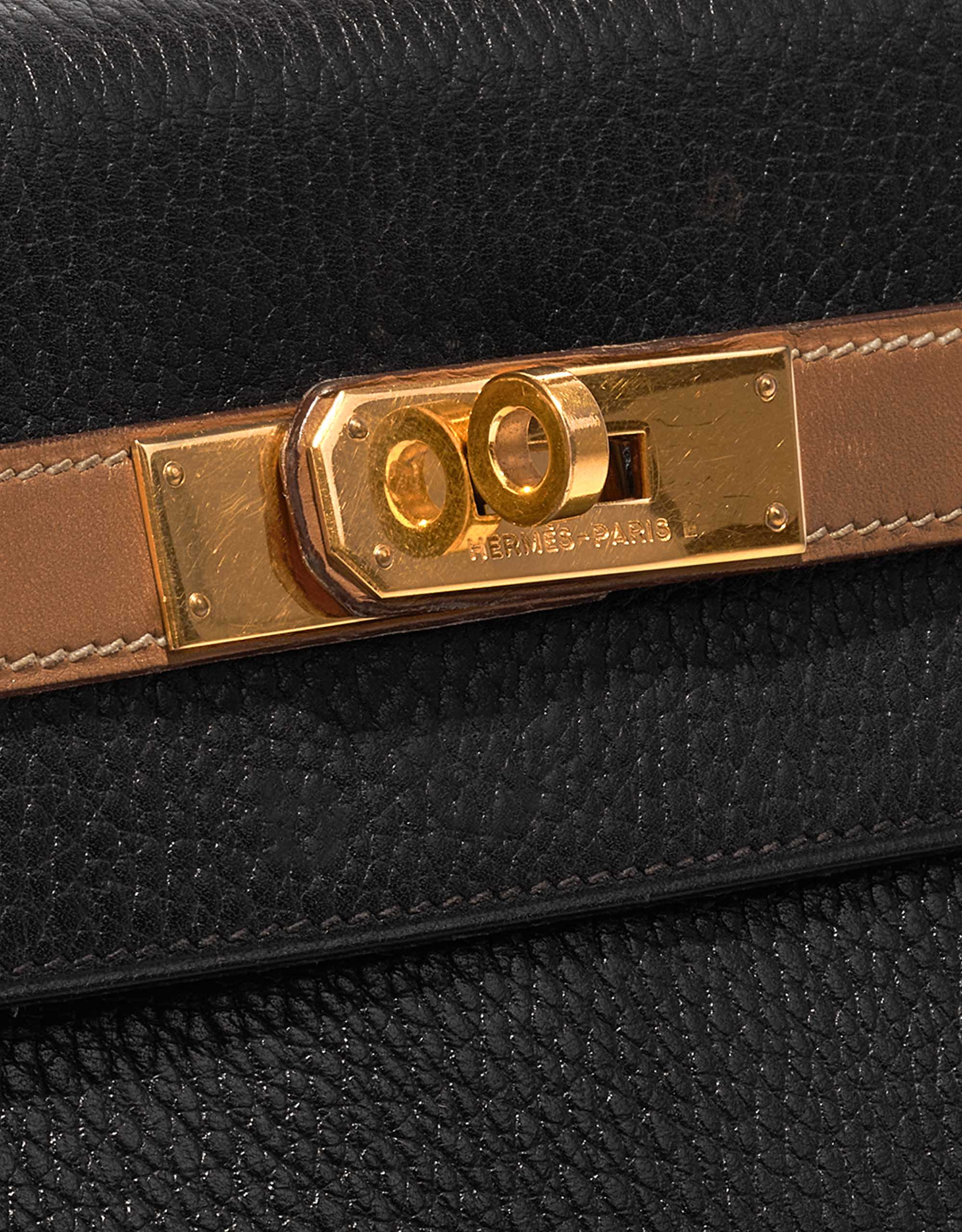 HERMÈS, BLACK ARDENNES KELLY SELLIER 32 WITH GOLD HARDWARE, Luxury  Handbags, 2020