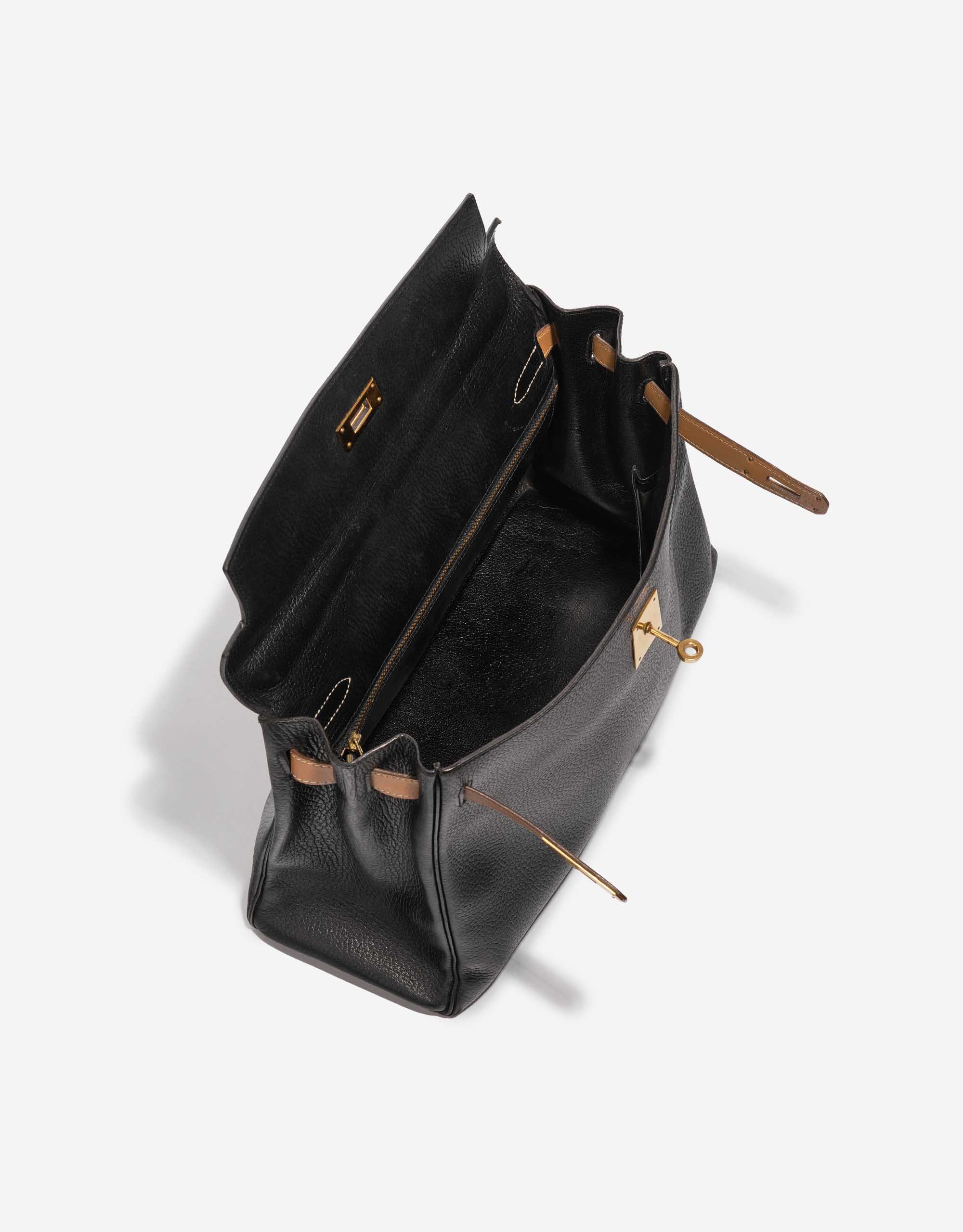 HERMÈS  BLACK ARDENNES KELLY SELLIER 32 WITH GOLD HARDWARE