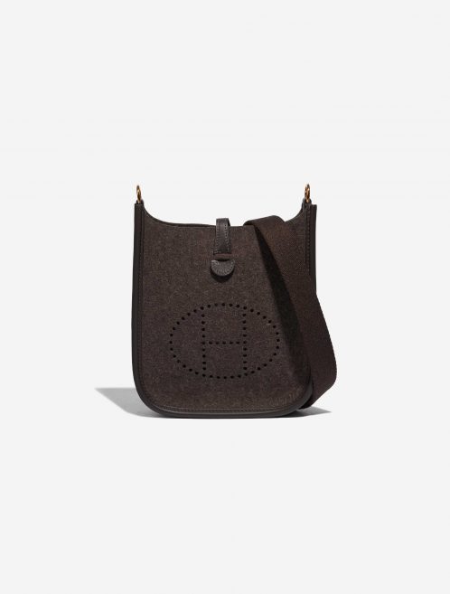 Pre-owned Hermès bag Evelyne 16 Felt / Swift Ebène Brown Front | Sell your designer bag on Saclab.com
