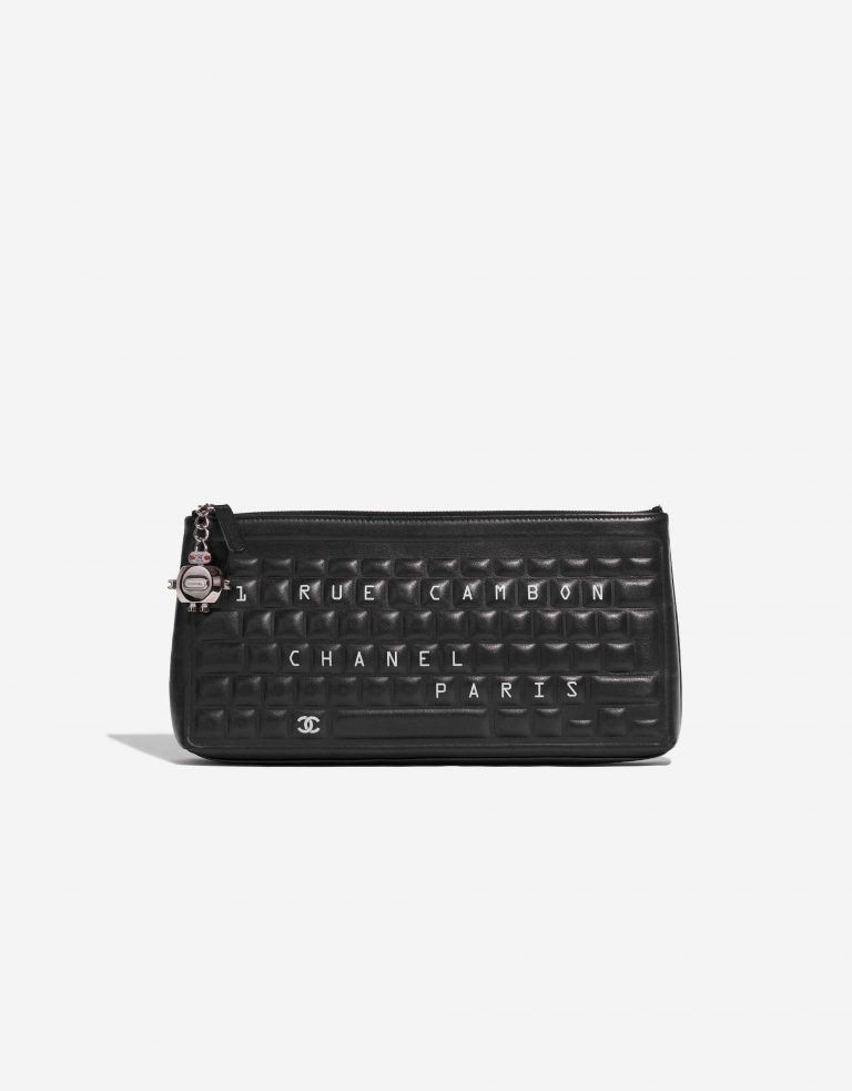 Pre-owned Chanel bag Keyboard Clutch Calf Black Black Front | Sell your designer bag on Saclab.com