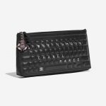 Pre-owned Chanel bag Keyboard Clutch Calf Black Black Side Front | Sell your designer bag on Saclab.com