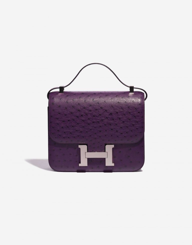 Sac Hermès d'occasion Constance 24 Ostrich Violin Violet Front | Vendre votre sac de créateur sur Saclab.com