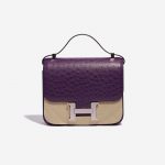 Hermès Constance 24 Ostrich Violin Violet Front Velt | Sell your designer bag on Saclab.com