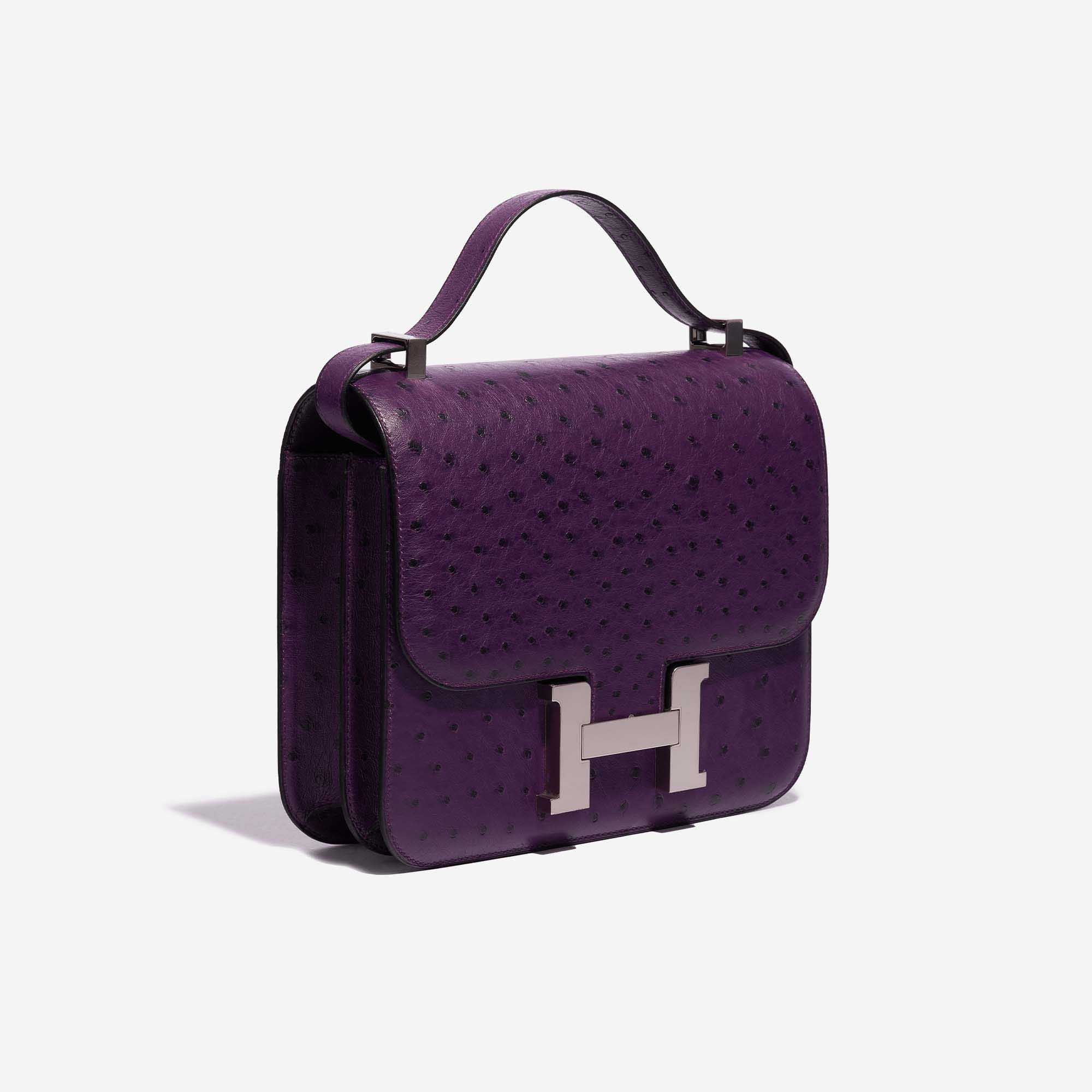 Sac Hermès d'occasion Constance 24 Ostrich Violin Violet Side Front | Vendre votre sac de créateur sur Saclab.com