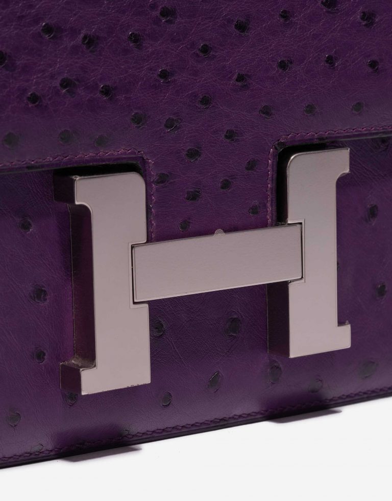 Pre-owned Hermès bag Constance 24 Ostrich Violin Violet Front | Sell your designer bag on Saclab.com