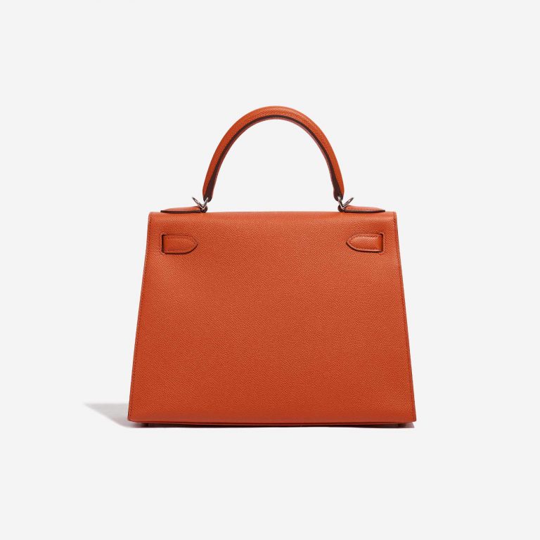 Pre-owned Hermès bag Kelly 28 Epsom Terre Battue Orange Back | Sell your designer bag on Saclab.com