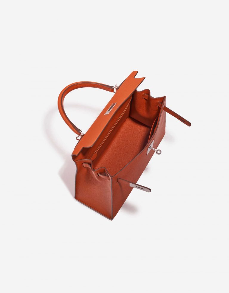 Pre-owned Hermès bag Kelly 28 Epsom Terre Battue Orange Inside | Sell your designer bag on Saclab.com