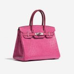 Hermès Birkin 30 Ostrich Fuchsia Pink Side Front | Sell your designer bag on Saclab.com
