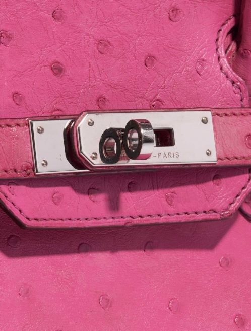 Pre-owned Hermès bag Birkin 30 Ostrich Fuchsia Pink Closing System | Sell your designer bag on Saclab.com