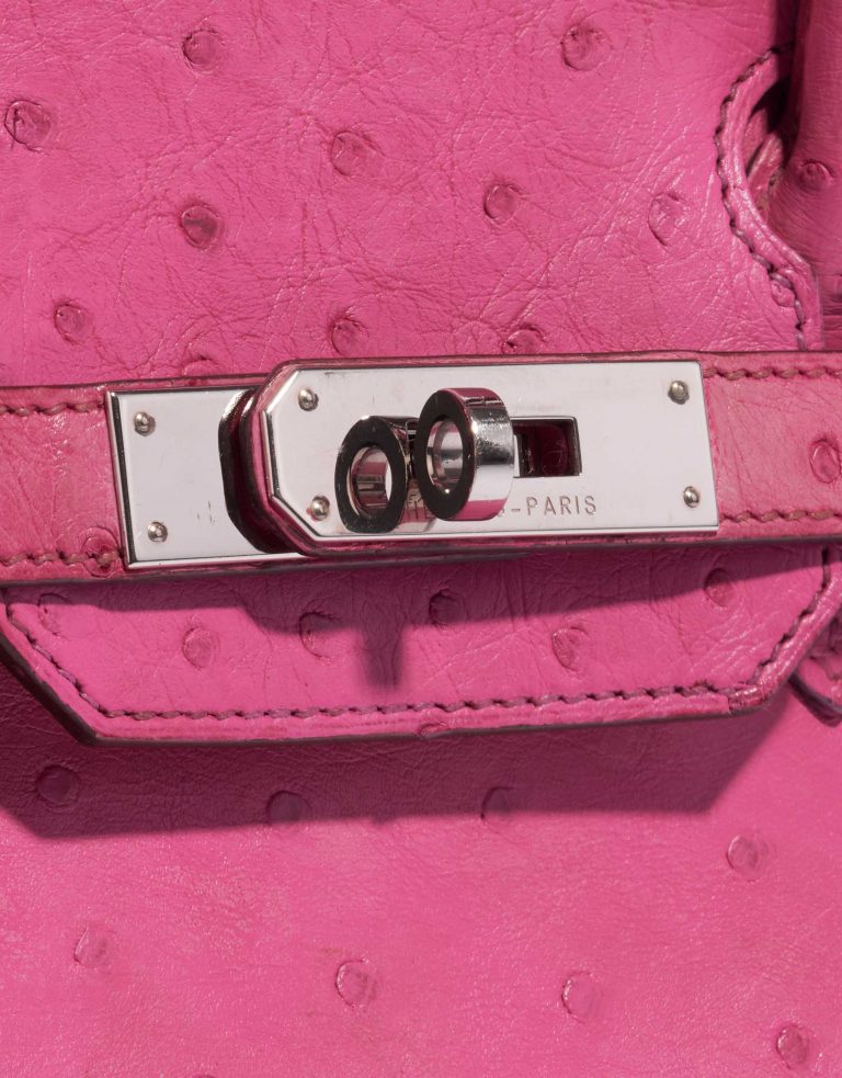 Pre-owned Hermès bag Birkin 30 Ostrich Fuchsia Pink Front | Sell your designer bag on Saclab.com