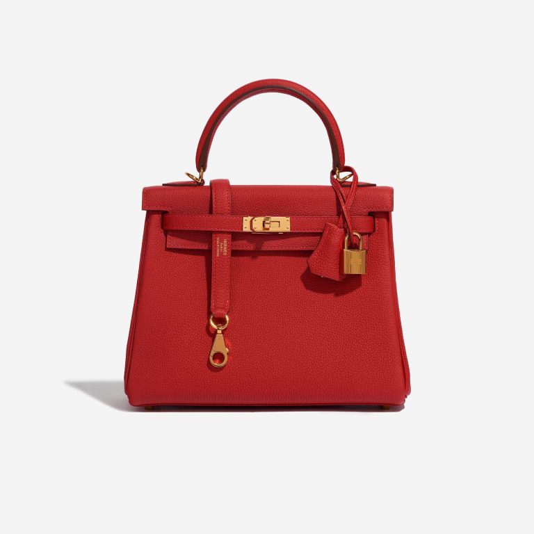 Pre-owned Hermès bag Kelly 25 Togo Rouge Casaque Red Front | Sell your designer bag on Saclab.com