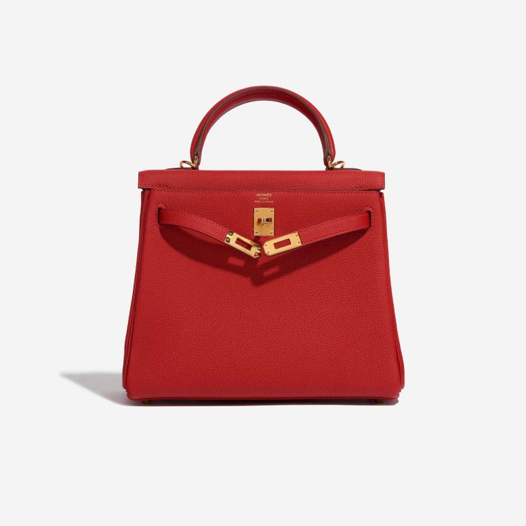 Pre-owned Hermès bag Kelly 25 Togo Rouge Casaque Red Front Open | Sell your designer bag on Saclab.com