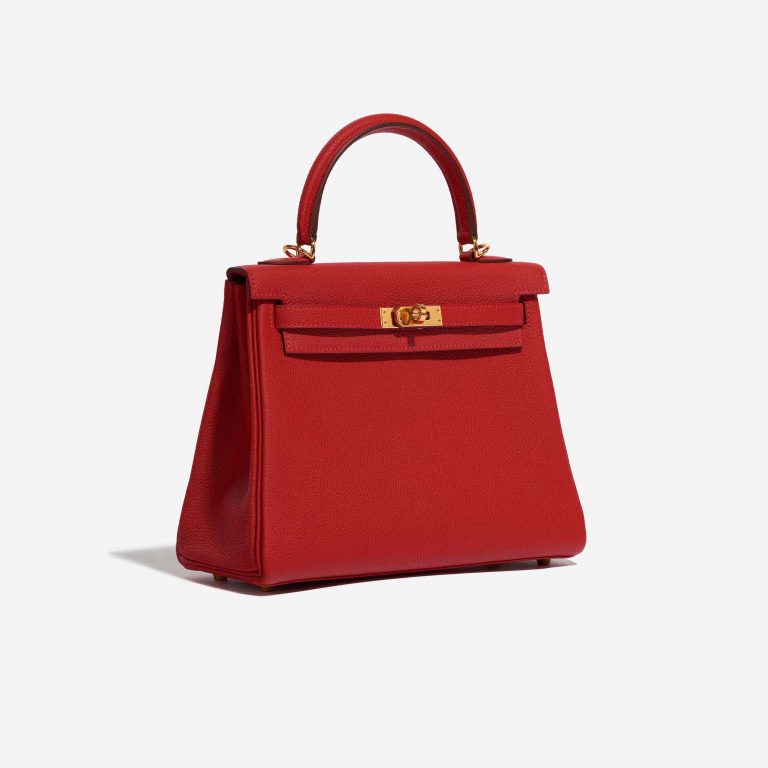 Pre-owned Hermès bag Kelly 25 Togo Rouge Casaque Red Side Front | Sell your designer bag on Saclab.com