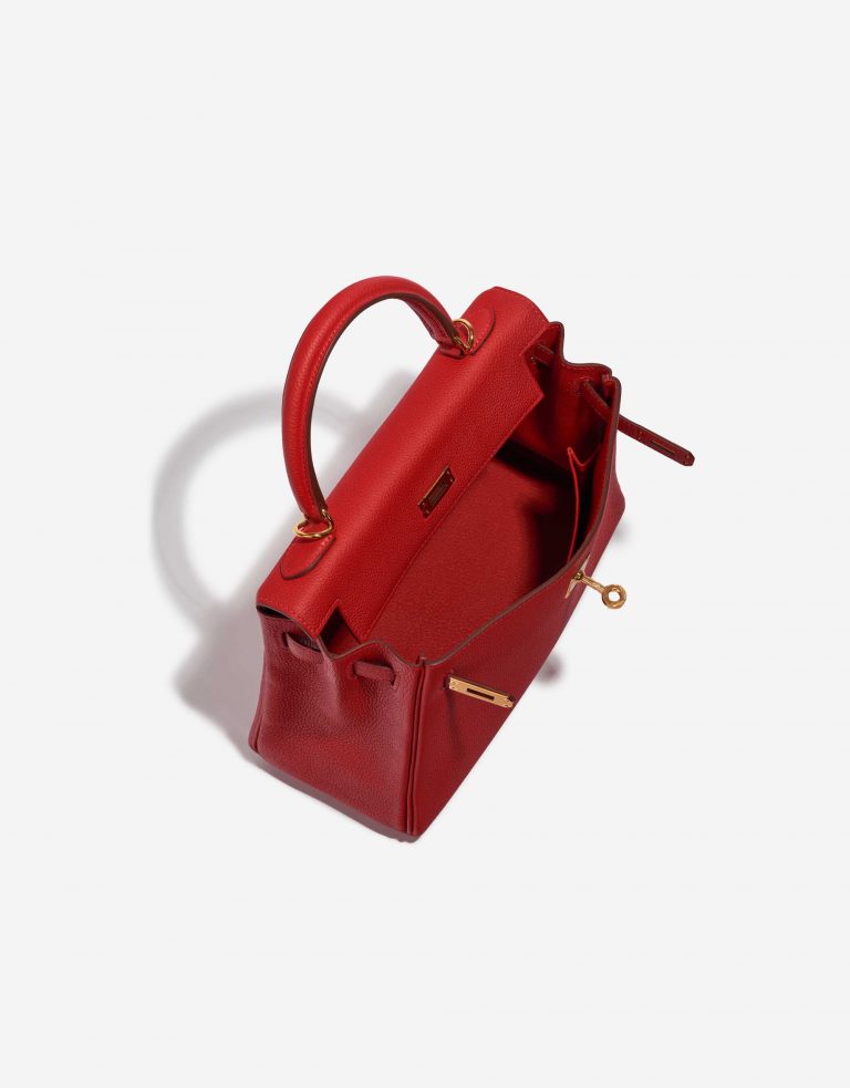 Pre-owned Hermès bag Kelly 25 Togo Rouge Casaque Red Inside | Sell your designer bag on Saclab.com