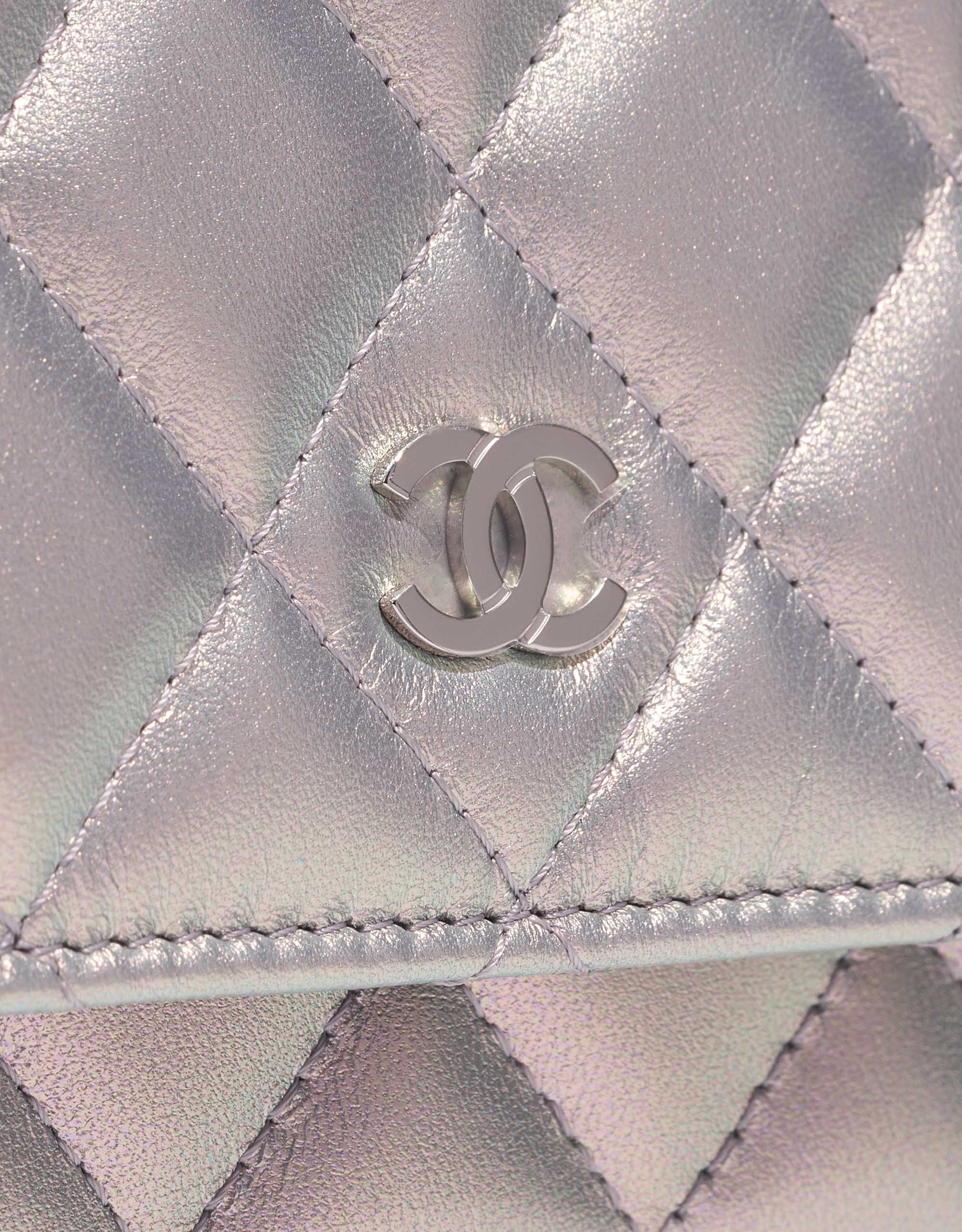 CHANEL Timeless Classic WOC Goatskin Wallet on Chain Bag Iridescent Si