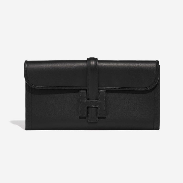 Pre-owned Hermès bag Jige 29 Clutch Swift Black Black Front | Sell your designer bag on Saclab.com