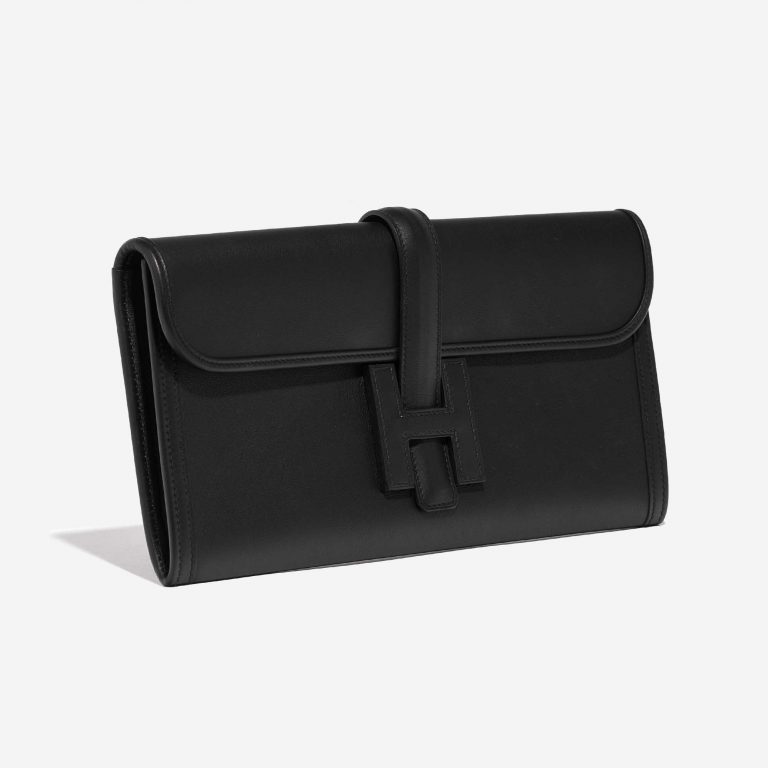 Pre-owned Hermès bag Jige 29 Clutch Swift Black Black Side Front | Sell your designer bag on Saclab.com