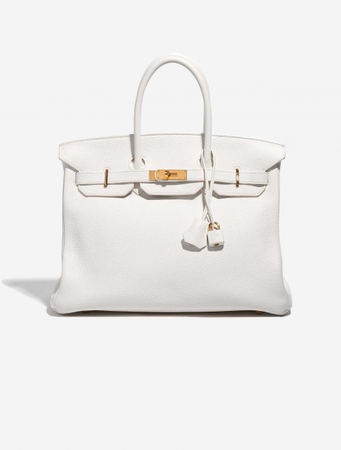 Pre-owned Hermès bag Birkin 35 Togo Blanc White Front | Sell your designer bag on Saclab.com