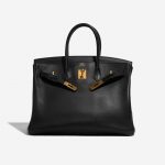 Hermès Birkin 35 Veau Jonathan Black Black Front Open | Sell your designer bag on Saclab.com