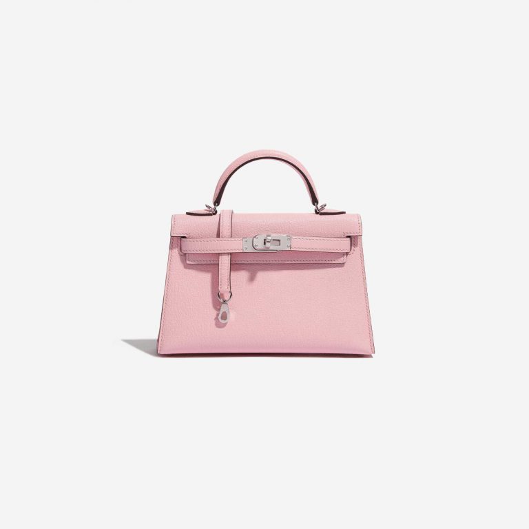 Pre-owned Hermès bag Kelly Mini Chèvre Mysore Rose Sakura Rose Front | Sell your designer bag on Saclab.com