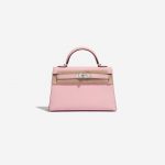 Hermès Kelly Mini Chèvre Mysore Rose Sakura Rose Front Velt | Sell your designer bag on Saclab.com