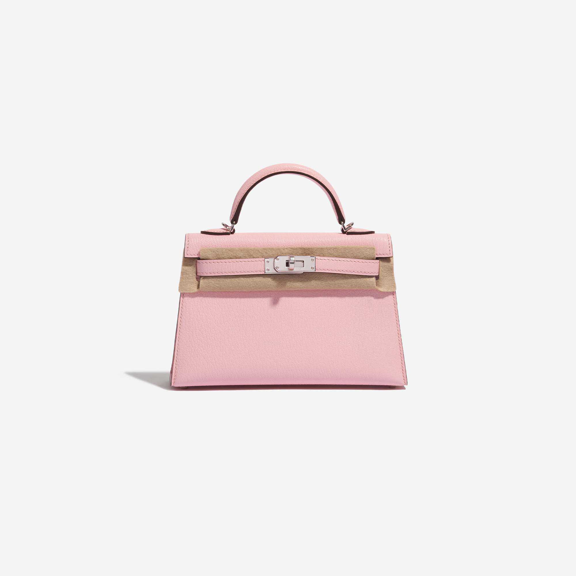 Gebrauchte Hermès Tasche Kelly Mini Chèvre Mysore Rose Sakura Rose Front Velt | Verkaufen Sie Ihre Designer-Tasche auf Saclab.com