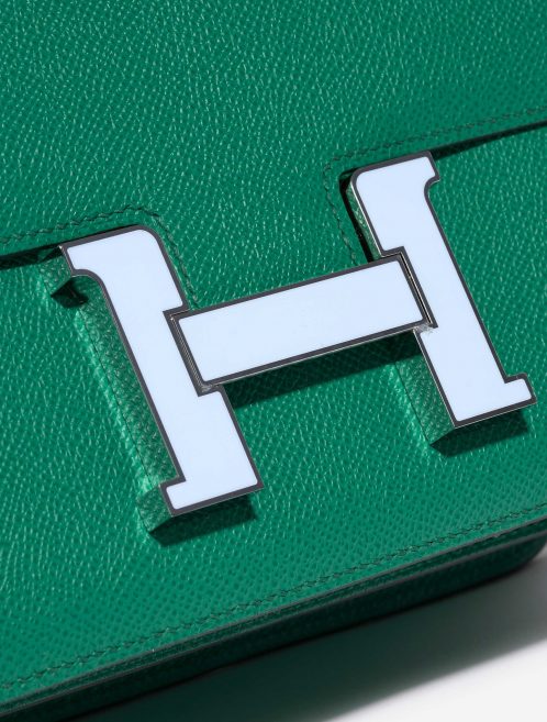 Pre-owned Hermès bag Constance 24 Epsom Vert Jade / Blue Brume Green Closing System | Sell your designer bag on Saclab.com