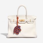Hermès GeeGee Savannah Charm Milo Lamb Bleu de France / Orange Poppy / Mauve Sylvestre Blue, Orange, Rose Front | Sell your designer bag on Saclab.com
