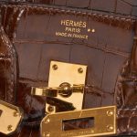 Hermès Birkin 25 Niloticus Crocodile Miel Brown Logo | Sell your designer bag on Saclab.com