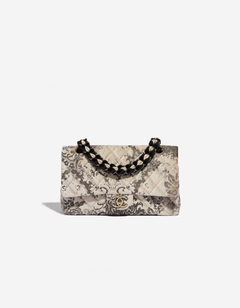 Pre-owned Chanel bag Timeless Medium Velvet Silver / Copper / Grey Grey Front | Sell your designer bag on Saclab.com