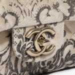 Pre-owned Chanel bag Timeless Medium Velvet Silver / Copper / Grey Grey, Silver Closing System | Sell your designer bag on Saclab.com