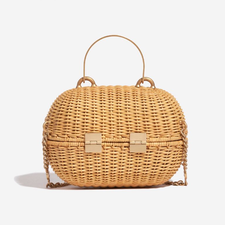 Pre-owned Chanel bag Love Basket Wicker Beige Beige Back | Sell your designer bag on Saclab.com