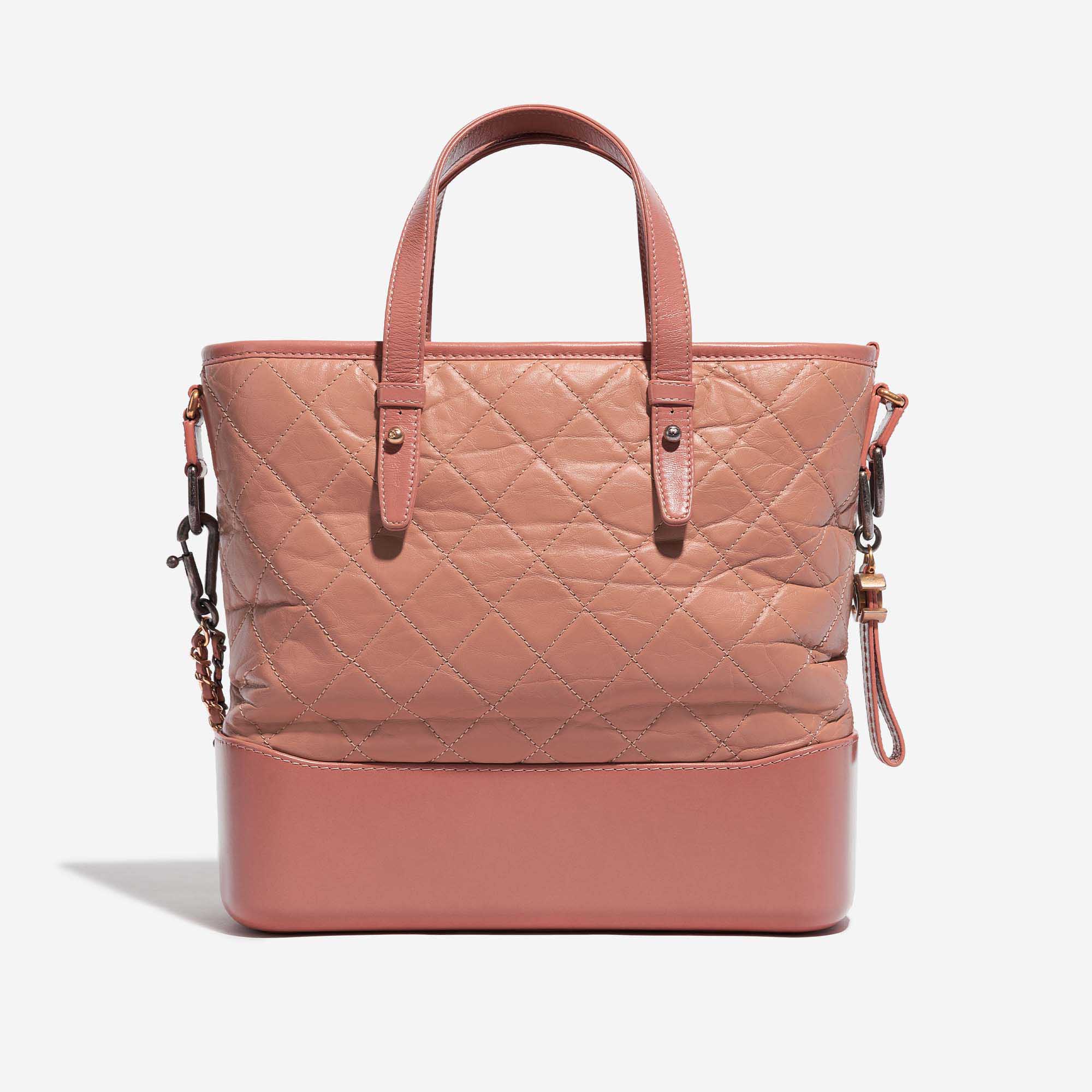 Pre-owned Chanel bag Gabrielle Handle Calf Beige / Dust Rose Beige, Rose Back | Sell your designer bag on Saclab.com