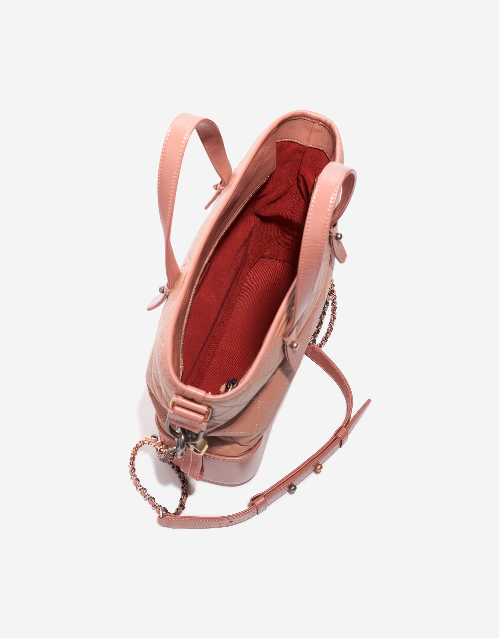 Pre-owned Chanel bag Gabrielle Handle Calf Beige / Dust Rose Beige, Rose Inside | Sell your designer bag on Saclab.com