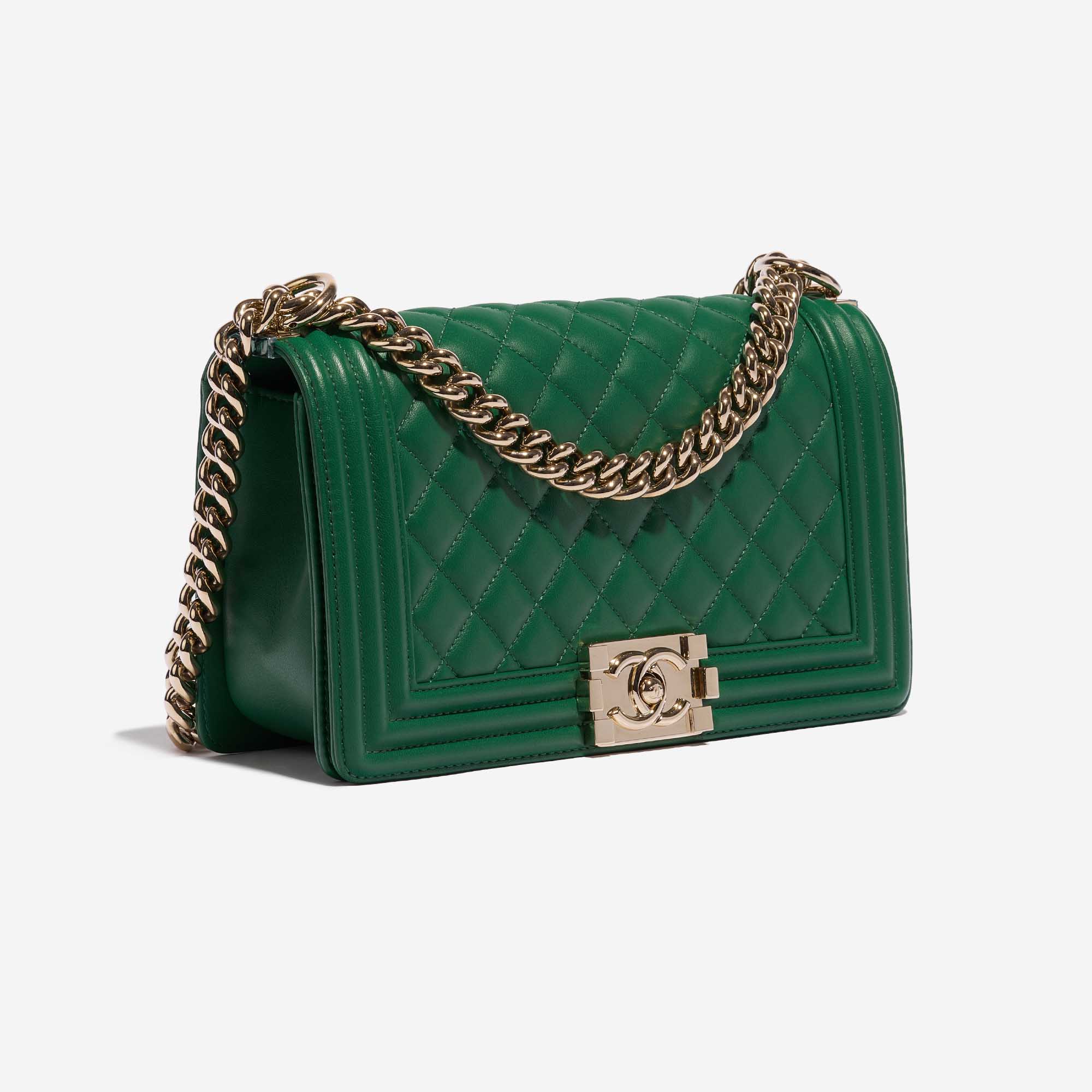 Chanel Green Quilted Patent Leather Small Boy Bag Chanel  TLC