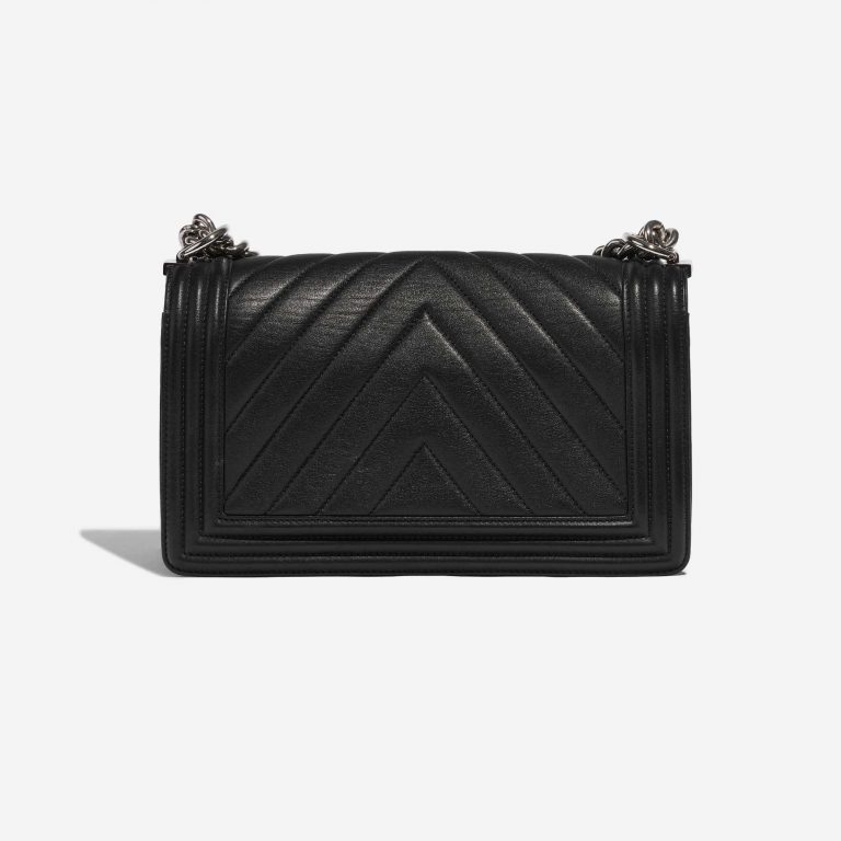 Pre-owned Chanel bag Boy Old Medium Calf Black Black Back | Sell your designer bag on Saclab.com