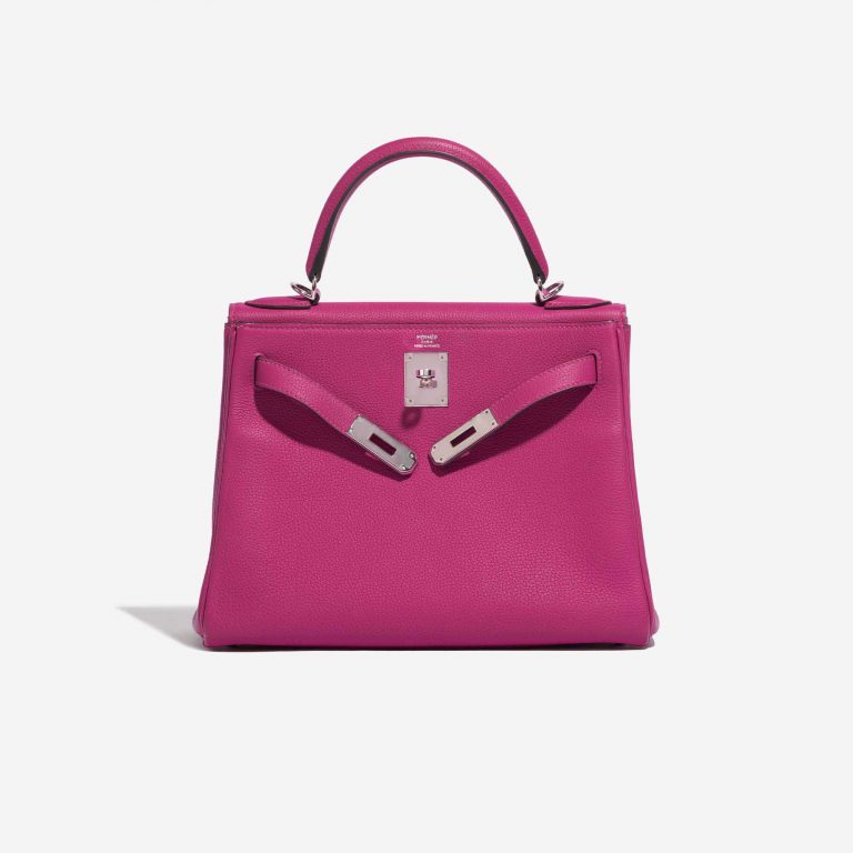 Pre-owned Hermès bag Kelly 28 Togo Rose Pourpre Pink Front Open | Sell your designer bag on Saclab.com