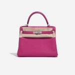 Pre-owned Hermès bag Kelly 28 Togo Rose Pourpre Pink Front Velt | Sell your designer bag on Saclab.com