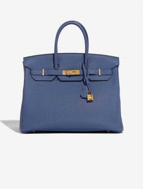 Pre-owned Hermès bag Birkin 35 Togo Blue Brighton Blue Front | Sell your designer bag on Saclab.com
