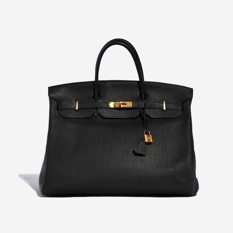Pre-owned Hermès bag Birkin 40 Togo Black Black Front | Sell your designer bag on Saclab.com