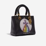 Pre-owned Dior bag Lady Medium Calf Black Black Side Front | Sell your designer bag on Saclab.com